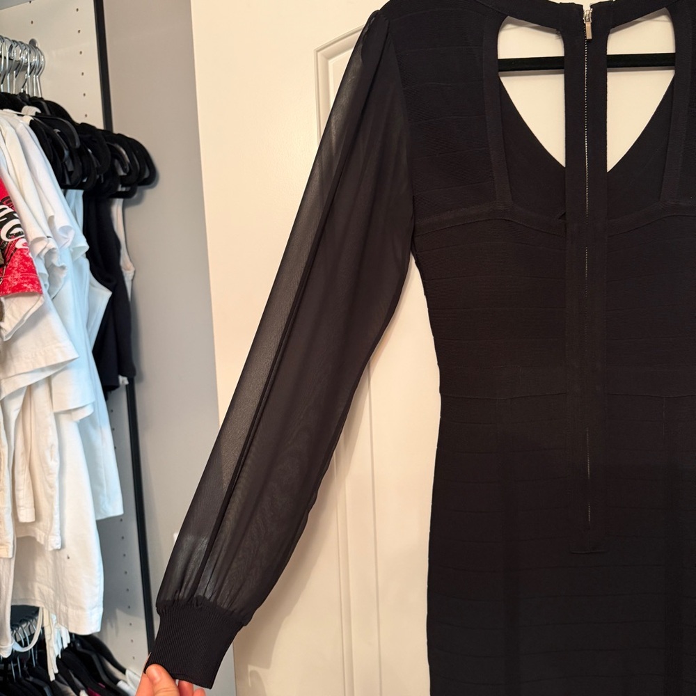 Bebe Elegant Bandage Black Dress